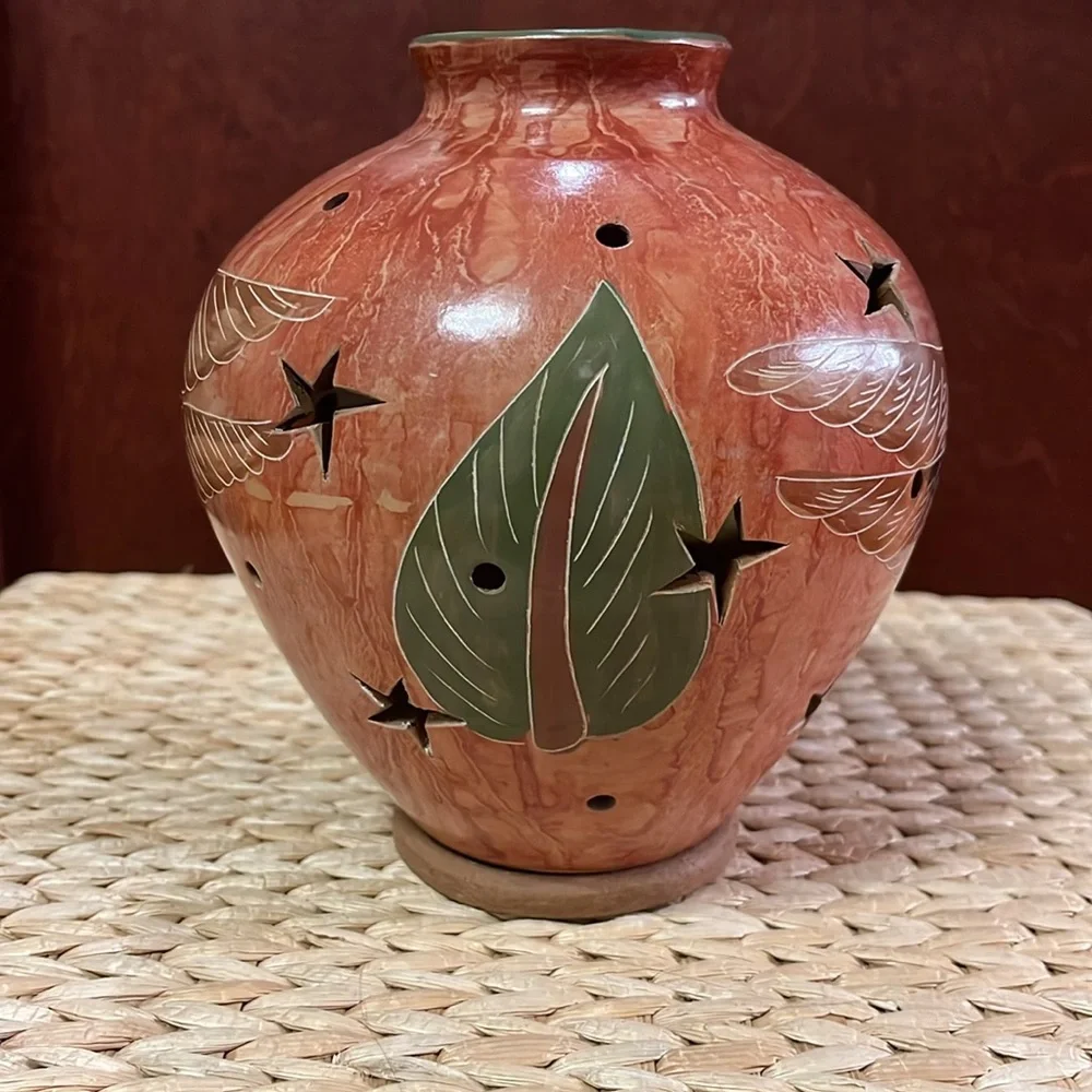 Handcrafted hummingbird Ceramic Lantern